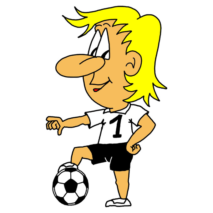 Karikatur Fussball EM 2020, Maskottchen, Sympathiefigur zeichnen, erstellen, anfertigen lassen.