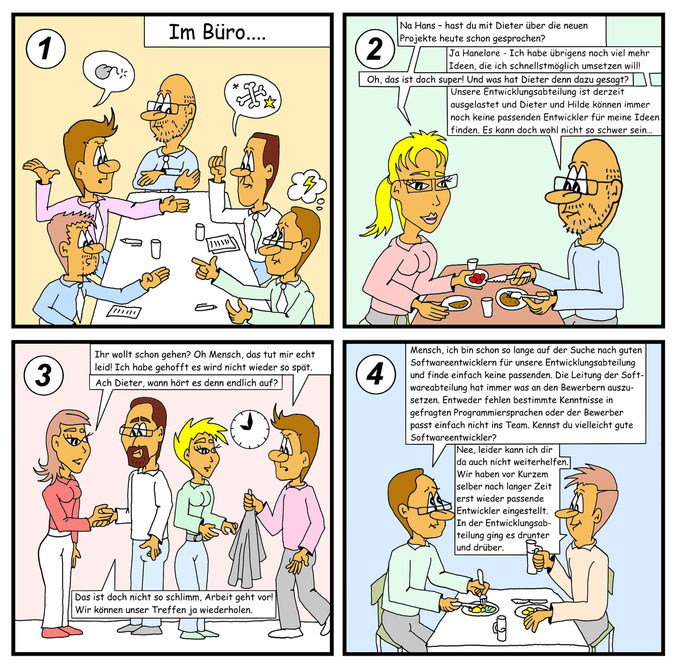 Comic zeichnen lassen, Auftragsarbeit für Softwareentwickler - Portrait