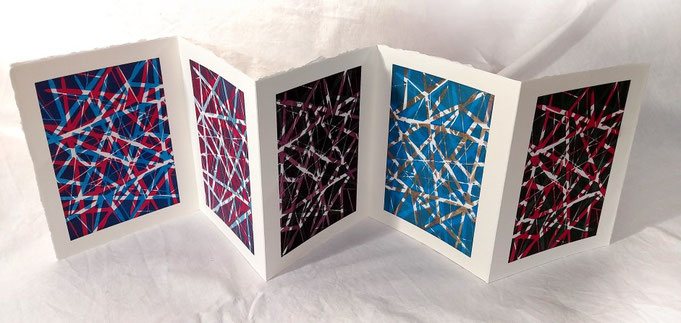 Ein Leporello mit Linoldrucken aus dem Workshop in der Craftschöpferey.