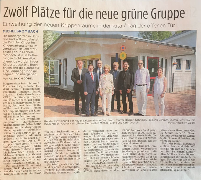 Presseartikel aus der Hünfelder Zeitung vom 23.04.2018