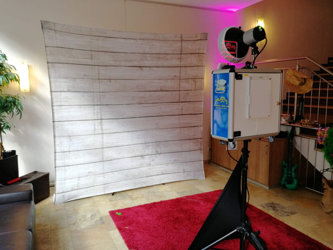 Bild zeigt Hintergrund System X-Frame mit Fotobox PREMIUM
