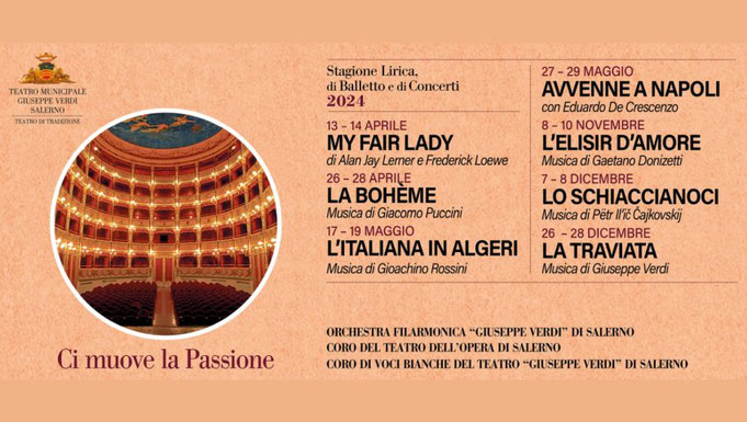 STAGIONE LIRICA CONCERTISTICA 2024 TEATRO COMUNALE GIUSEPPE VERDI DI SALERNO