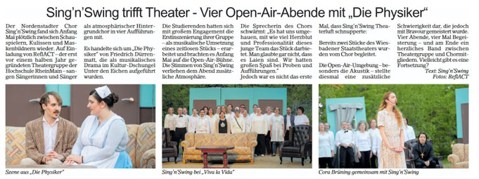 Sing'n'Swing triff Theater - Mai 2026 Vier Open-Air-Abende mit „DIE PHYSIKER“