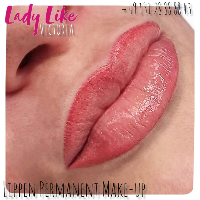 Lippen Permanent Make-up Aquarell Wuppertal, authentisches Foto by LadyLike Victoria