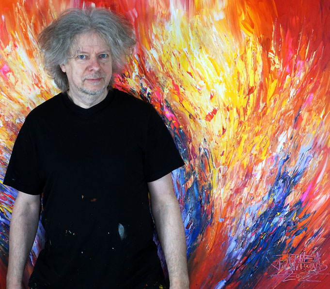 ... gerade fertig gemalt: Peter Nottrott mit  Just You And I XL 2