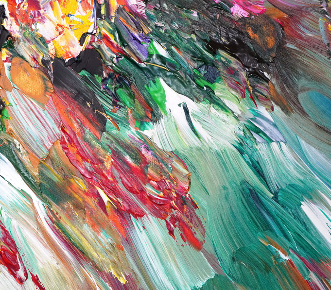 Detail aus dem abstrakten Gemälde des Kunstmalers Peter Nottrott