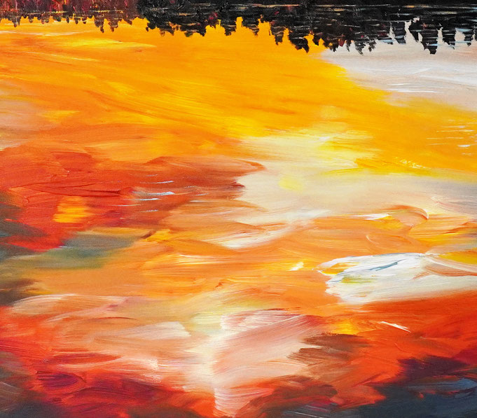 Detail des großen Sonnenuntergangsgemäldes
