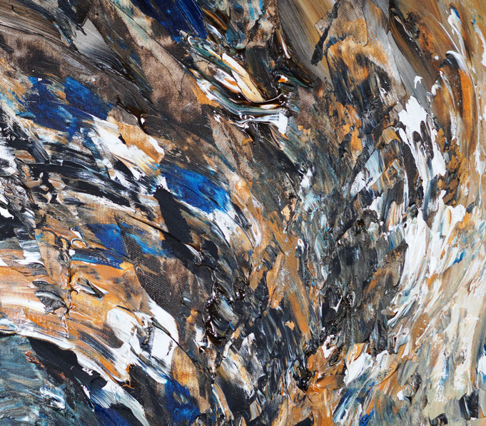 Detail des abstrakten, naturinspirierten Gemäldes von Peter Nottrott