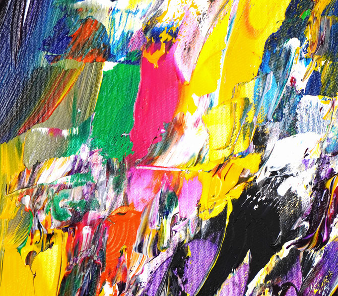 Detail des abstrakten, großen Gemäldes vom Kunstmaler Peter Nottrott