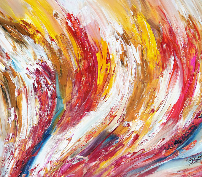 Detail aus dem abstrakten Gemälde des Kunstmalers Peter Nottrott