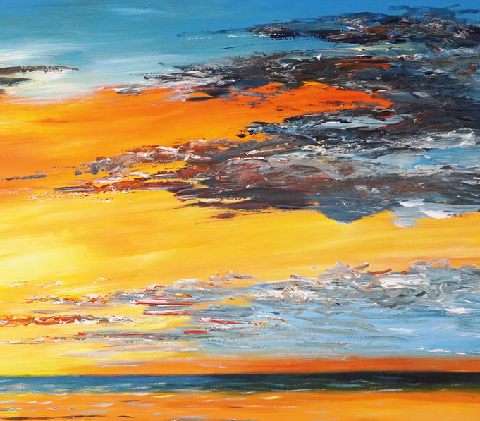 Detailfoto des Gemäldes "Romantic Seaside Sailing M 1", Acryl auf Leinwand