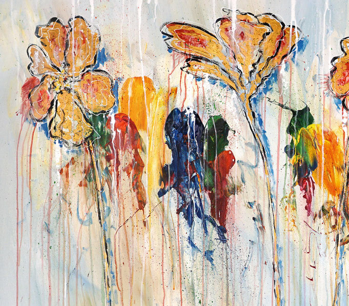 Detail des floralen Gemälde des Künstlers Peter Nottrott