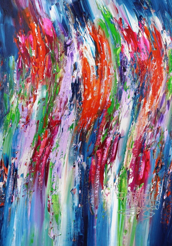 Abstraktes Acrylbild modern, leinwand