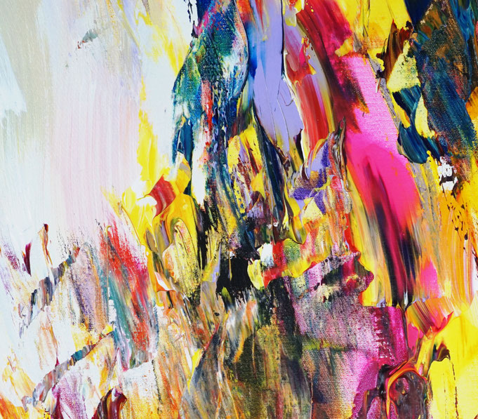 Detail des intensiven, abstrakten Gemäldes