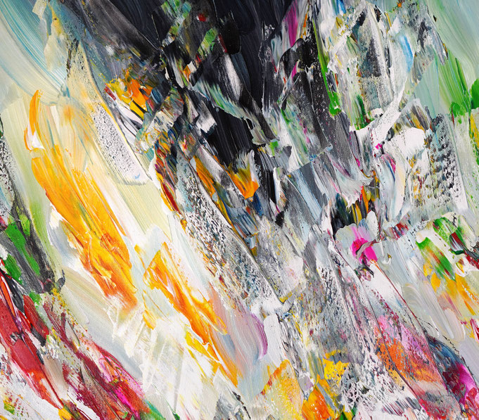 Detail aus dem abstrakten Gemälde des Kunstmalers Peter Nottrott