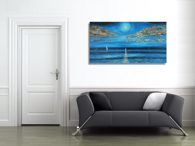 peter nottrott, Originalgemälde, acryl, blau,  maritim, Meer, Wasser, Wind, Wellen 