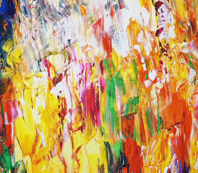 Detail des intensiven, abstrakten Gemäldes