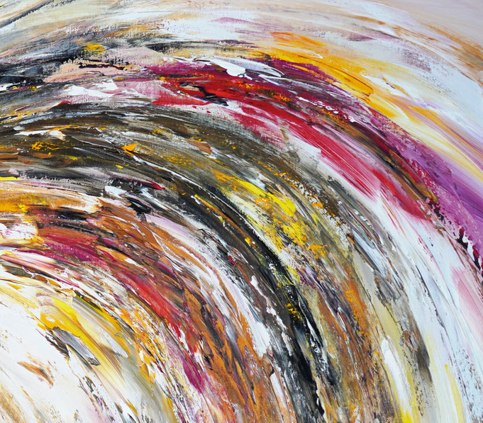 Detail des abstrakten, naturinspirierten Gemäldes von Peter Nottrott