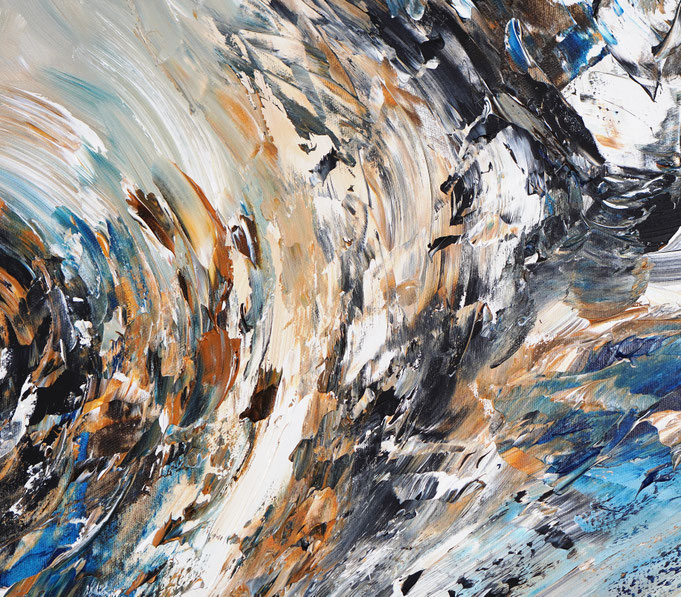 Detail des abstrakten, naturinspirierten Gemäldes von Peter Nottrott