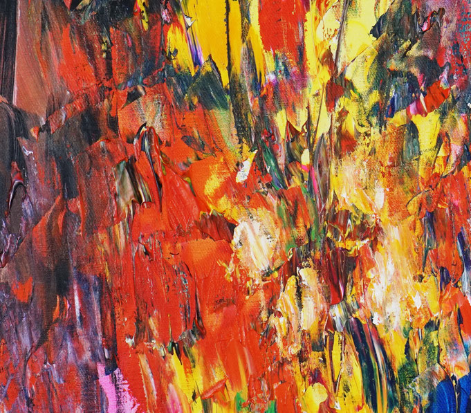 Detail des intensiven, abstrakten Gemäldes