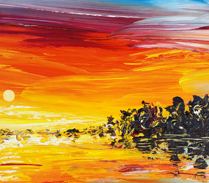 Detail des Sonnenuntergangsgemäldes