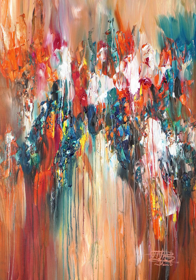 Abstraktes Acrylbild modern, leinwand
