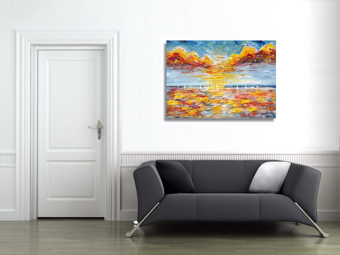 peter nottrott, Originalgemälde, acryl, blau, maritim, Meer, Wasser, Wind, Wellen