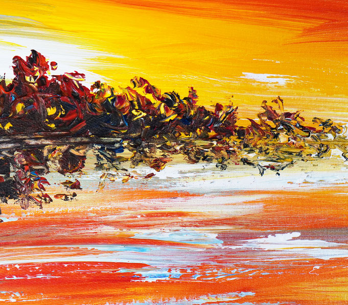 Detail des Sonnenuntergangsgemäldes