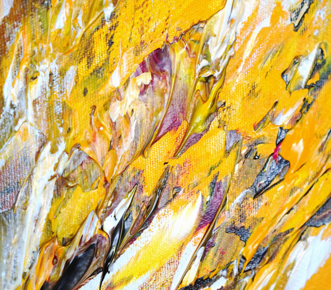 Detail des rot bunten, abstrakten Gemäldes