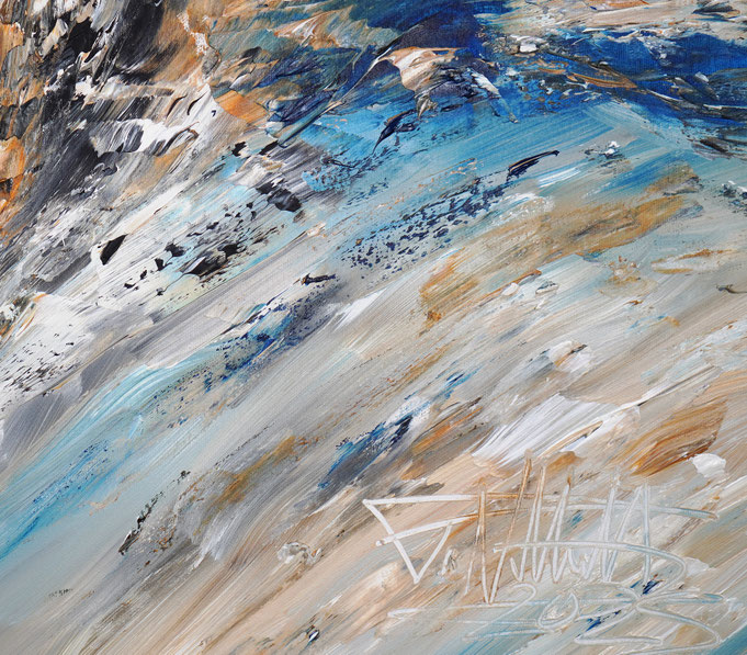 Detail des abstrakten, naturinspirierten Gemäldes von Peter Nottrott