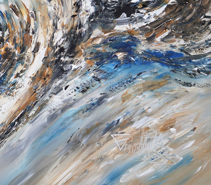 Detail des abstrakten, naturinspirierten Gemäldes von Peter Nottrott