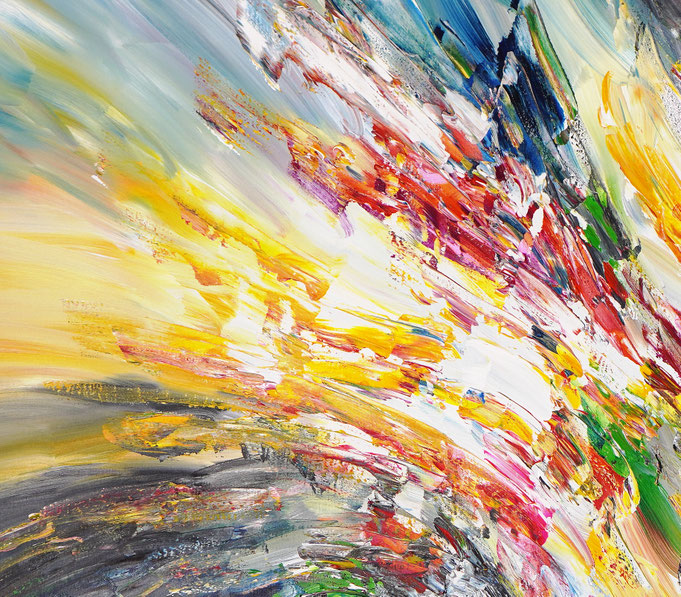 Detail aus dem abstrakten Gemälde des Kunstmalers Peter Nottrott