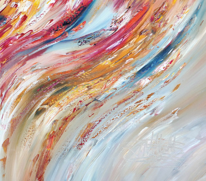 Detail aus dem abstrakten Gemälde des Kunstmalers Peter Nottrott