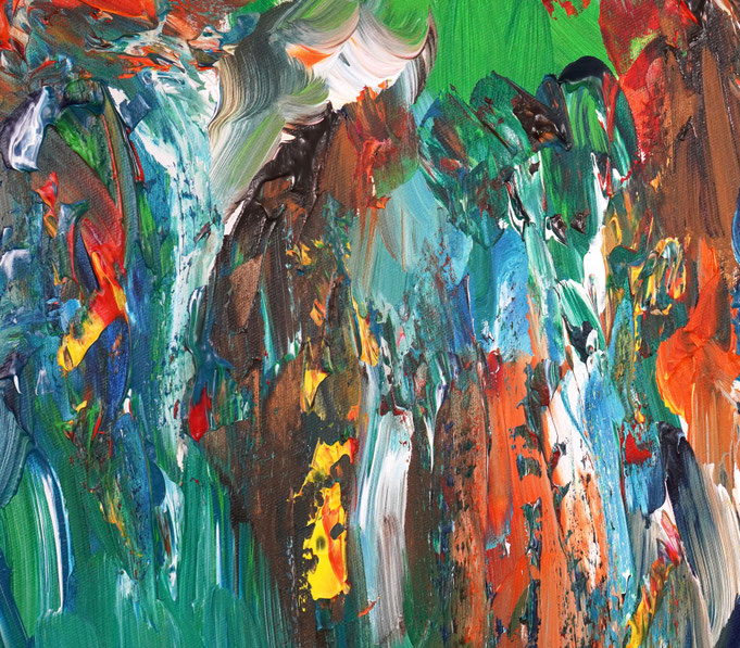 Detail des abstrahierten Sommerblumengemäldes