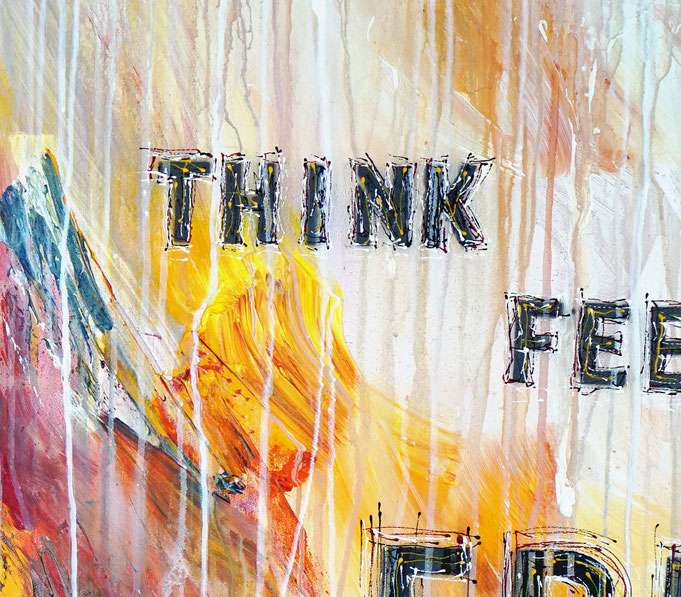 Detail aus dem abstrakten Gemälde des Kunstmalers Peter Nottrott