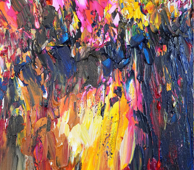 Detail aus dem abstrakten Gemälde des Kunstmalers Peter Nottrott
