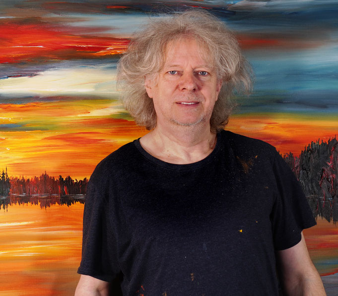 ... gerade fertig gemalt: Peter Nottrott mit Romantic Sundown L 2