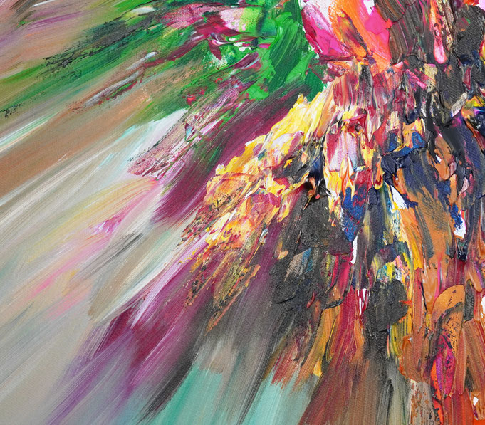 Detail aus dem abstrakten Gemälde des Kunstmalers Peter Nottrott