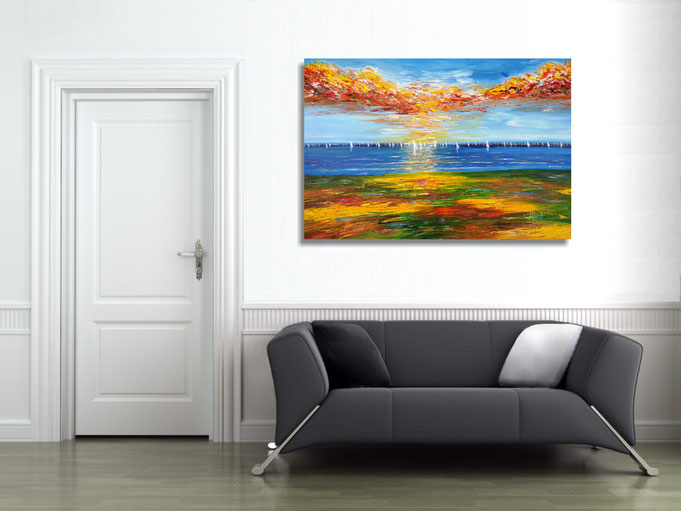 peter nottrott, Originalgemälde, acryl, blau, maritim, Meer, Wasser, Wind, Wellen