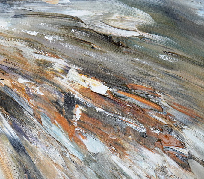 Detail des abstrakten, naturinspirierten Gemäldes von Peter Nottrott