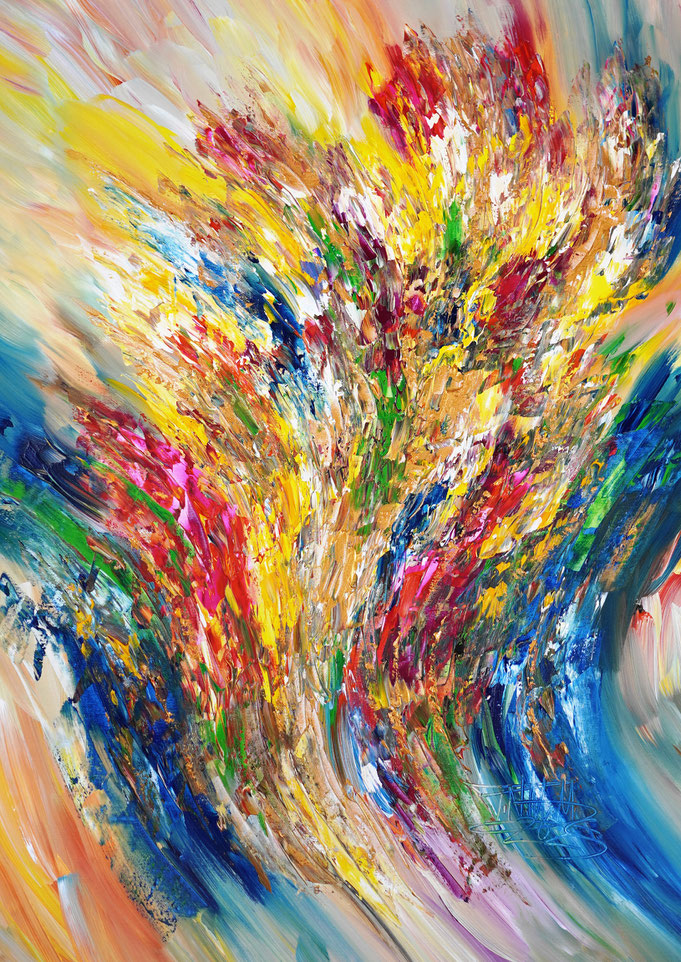 Abstraktes Acrylbild modern, leinwand