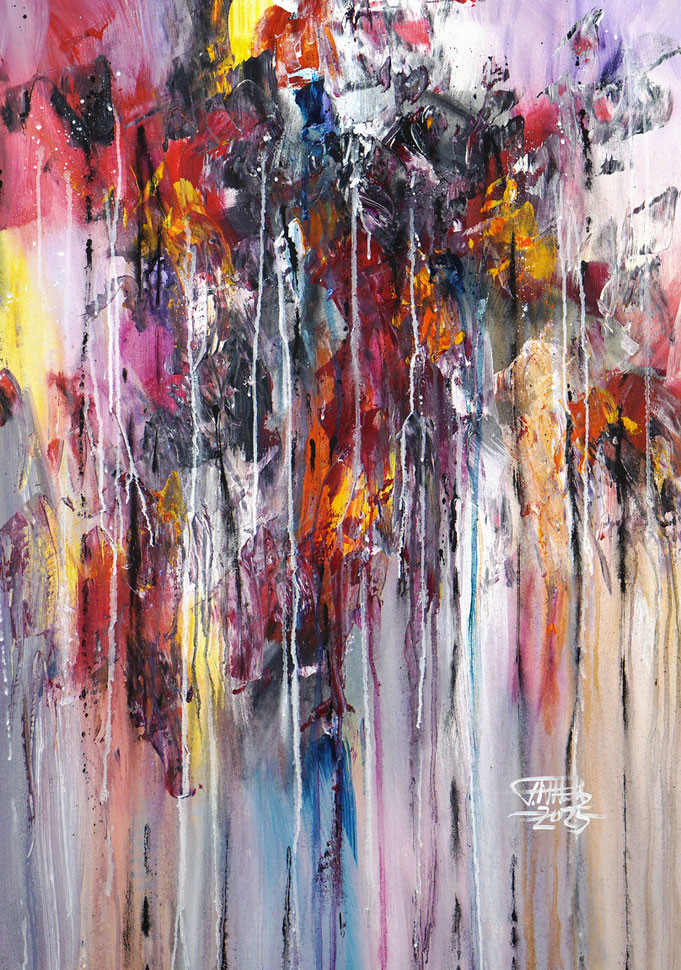 Abstraktes Acrylbild modern, leinwand