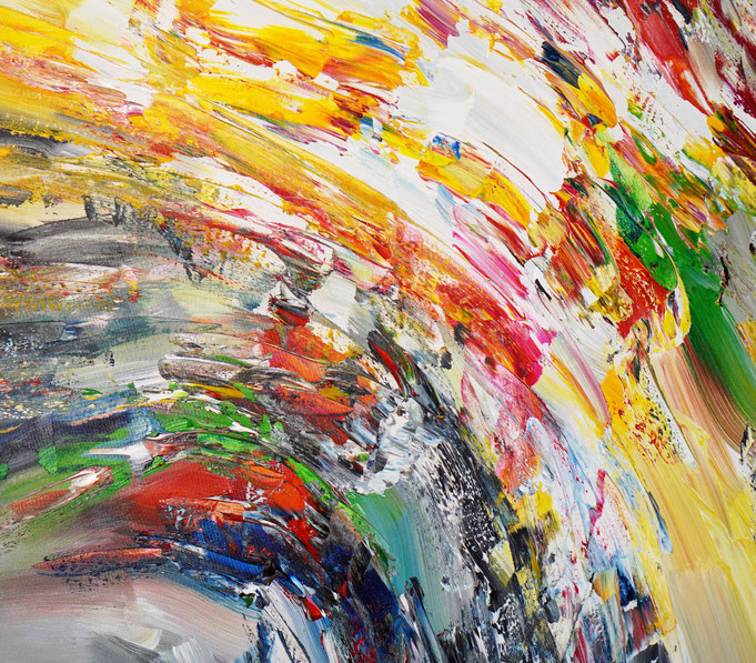 Detail aus dem abstrakten Gemälde des Kunstmalers Peter Nottrott