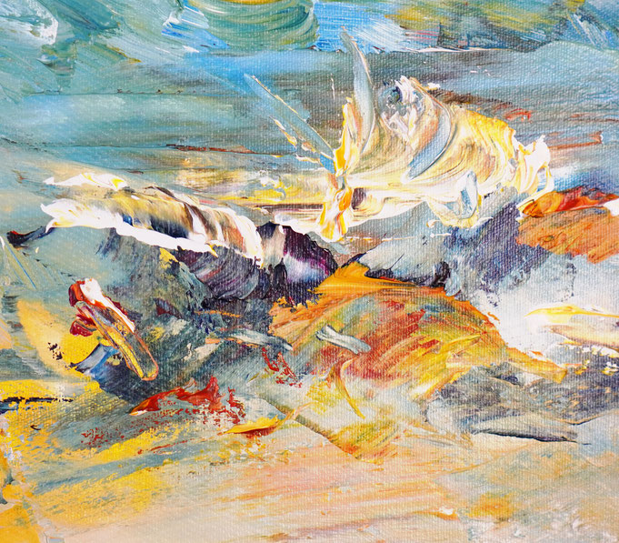 Detail des floralen Gemälde des Künstlers Peter Nottrott