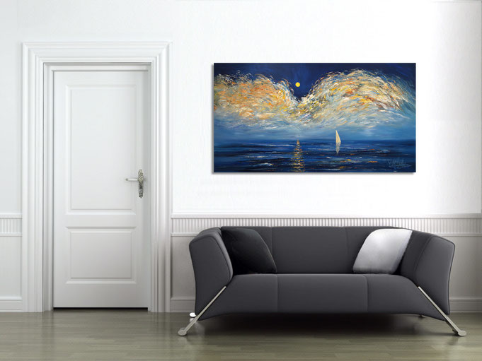 peter nottrott, Originalgemälde, acryl, blau,  maritim, Meer, Wasser, Wind, Wellen 