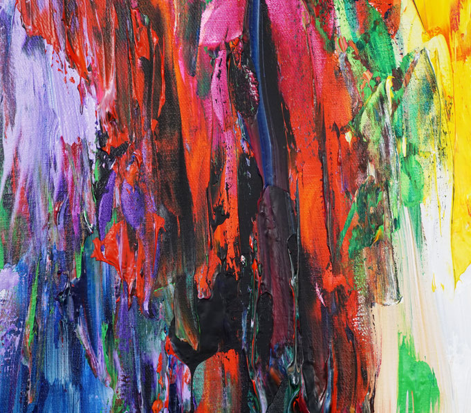 Detail des intensiven, abstrakten Gemäldes