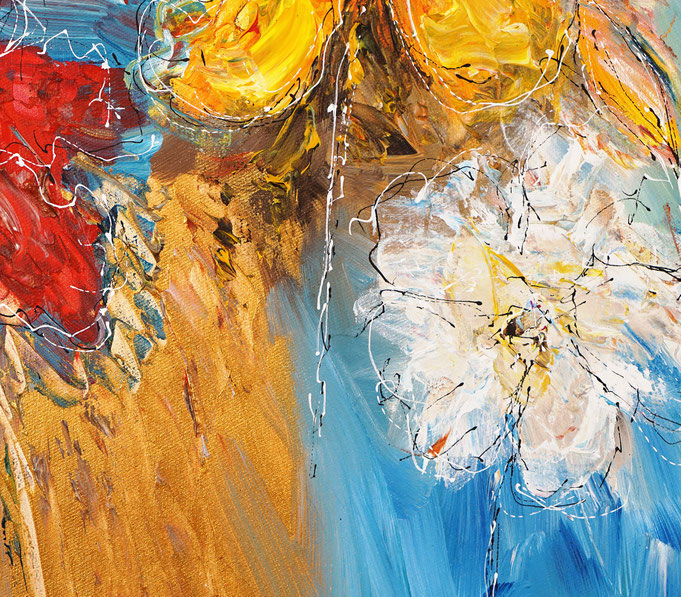 Detail des floralen Gemälde des Künstlers Peter Nottrott