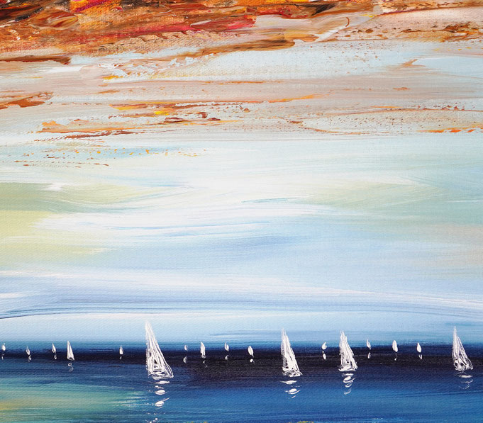 Detail des maritimen Segelbootgemäldes