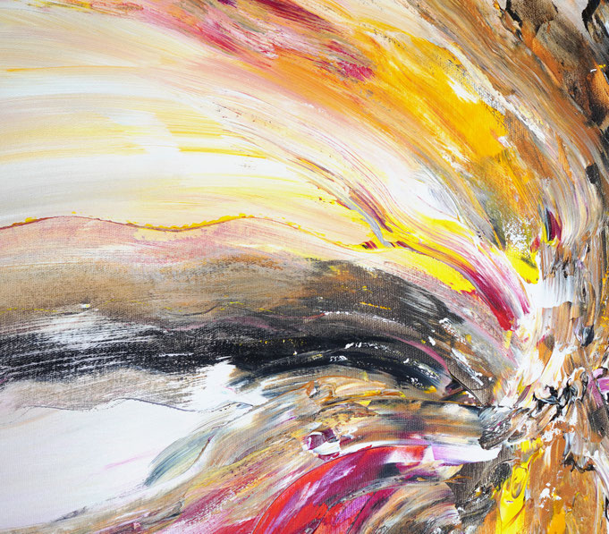Detail des abstrakten, naturinspirierten Gemäldes von Peter Nottrott