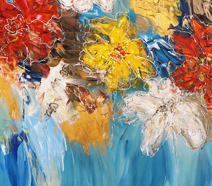Detail des floralen Gemälde des Künstlers Peter Nottrott